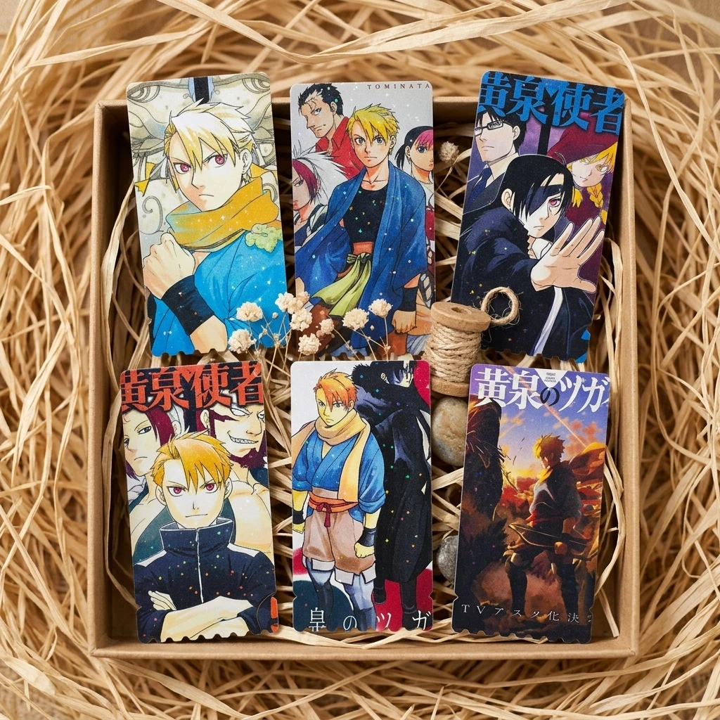 Anime Merch Gift 6 Pcs Postcard Ticket Shaped Card Cover Art Birthday Present For Friend Keepsake Album