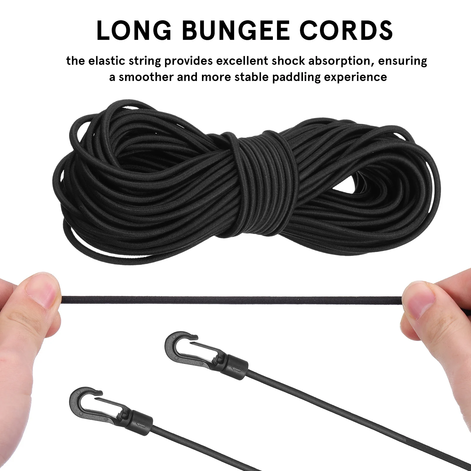 طقم سلك بنجي بحري مع مشابك برباط وحبل قابل للتمدد لملحقات قوارب الكاياك الآمنة والتخييم والمشي لمسافات طويلة والمغامرة الخارجية #2