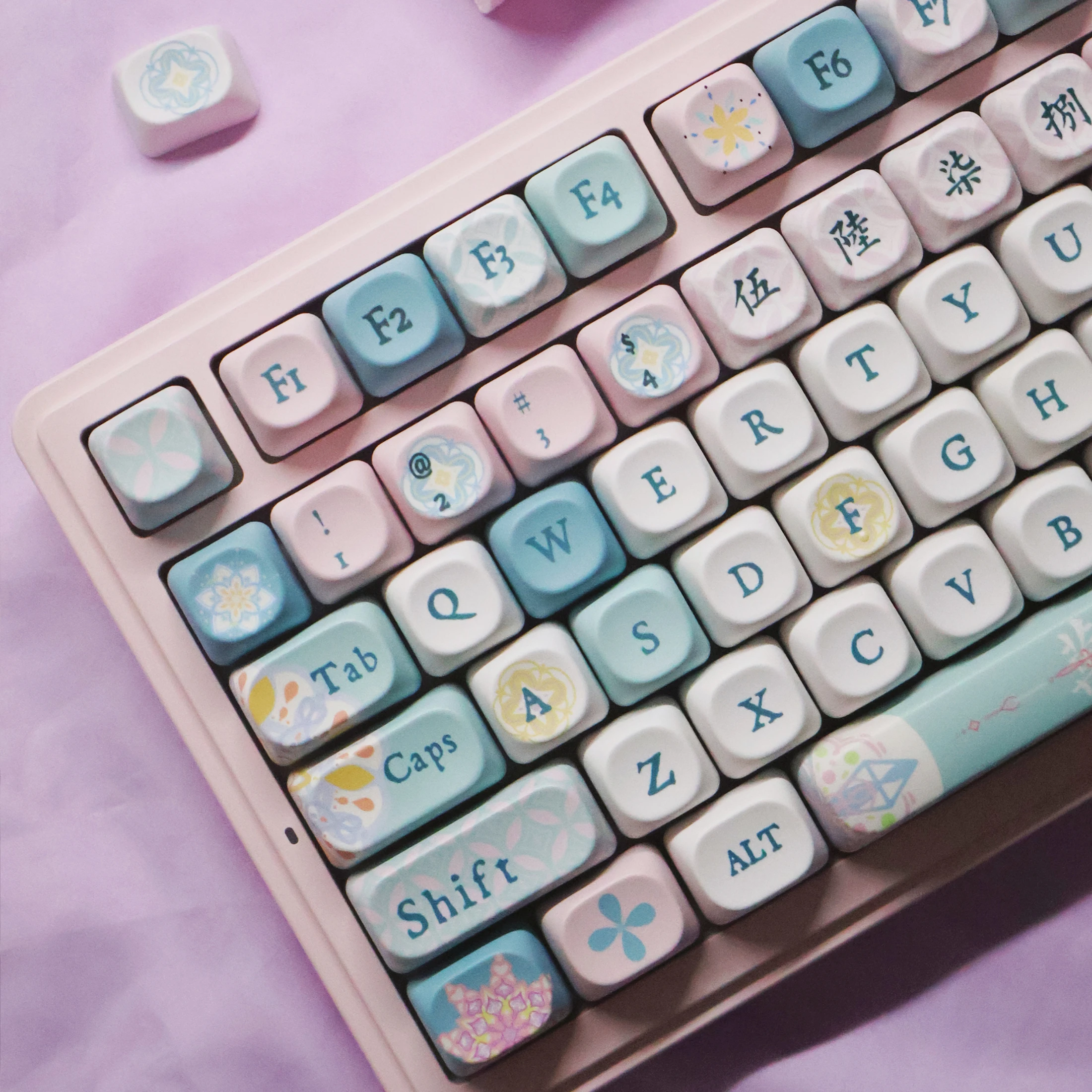 

Kaleidoscope original keycap PBT light-transmitting original keycap mechanical keyboard