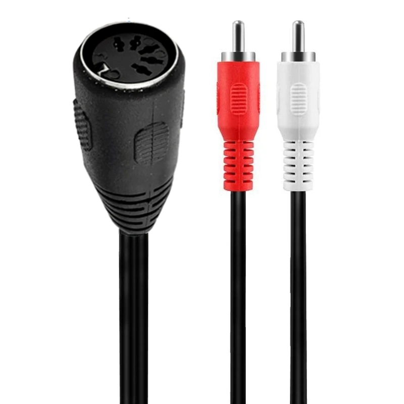 MIDI 5 Pin Din Female To 2 RCA Male Plug AMP Professional Grade Audio Cable For Bang & Olufsen Naim Quad Stereo Systems