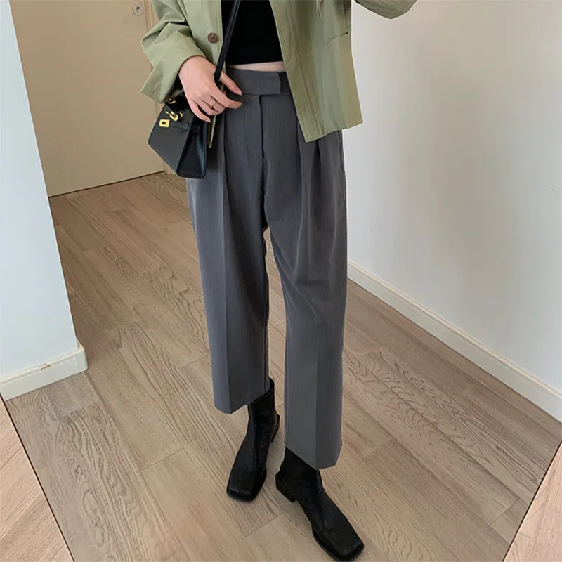 

Women Ankle Length Pants Office Elegant Casual Ladies Trousers Autumn Warm Comfortable Female Classic Suit Pants Solid Color