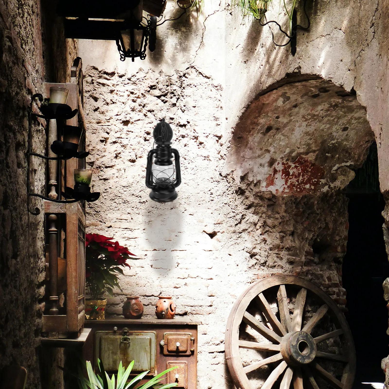 

Vintage Lamp Wall Light Iron Glass Wood Decorative Retro Wall Lamp Perfect Home Bedroom Restaurant Indoor Decor