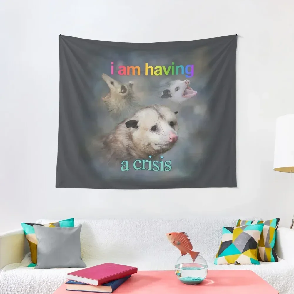 

I am having a crisis possum word art Tapestry Home Decorating Carpet On The Wall House Decor Room Decor Aesthetic Tapestry