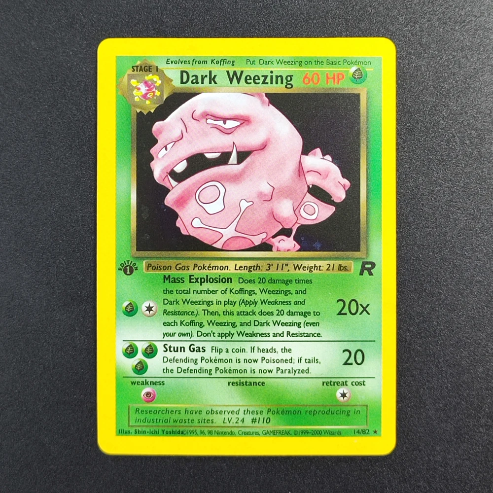 

DIY Pokemon TCG Pocket Card 2000 P.M Dark Weezing 14 Super Rare Collectibles Card Single Classic Game Anime Cards Toys