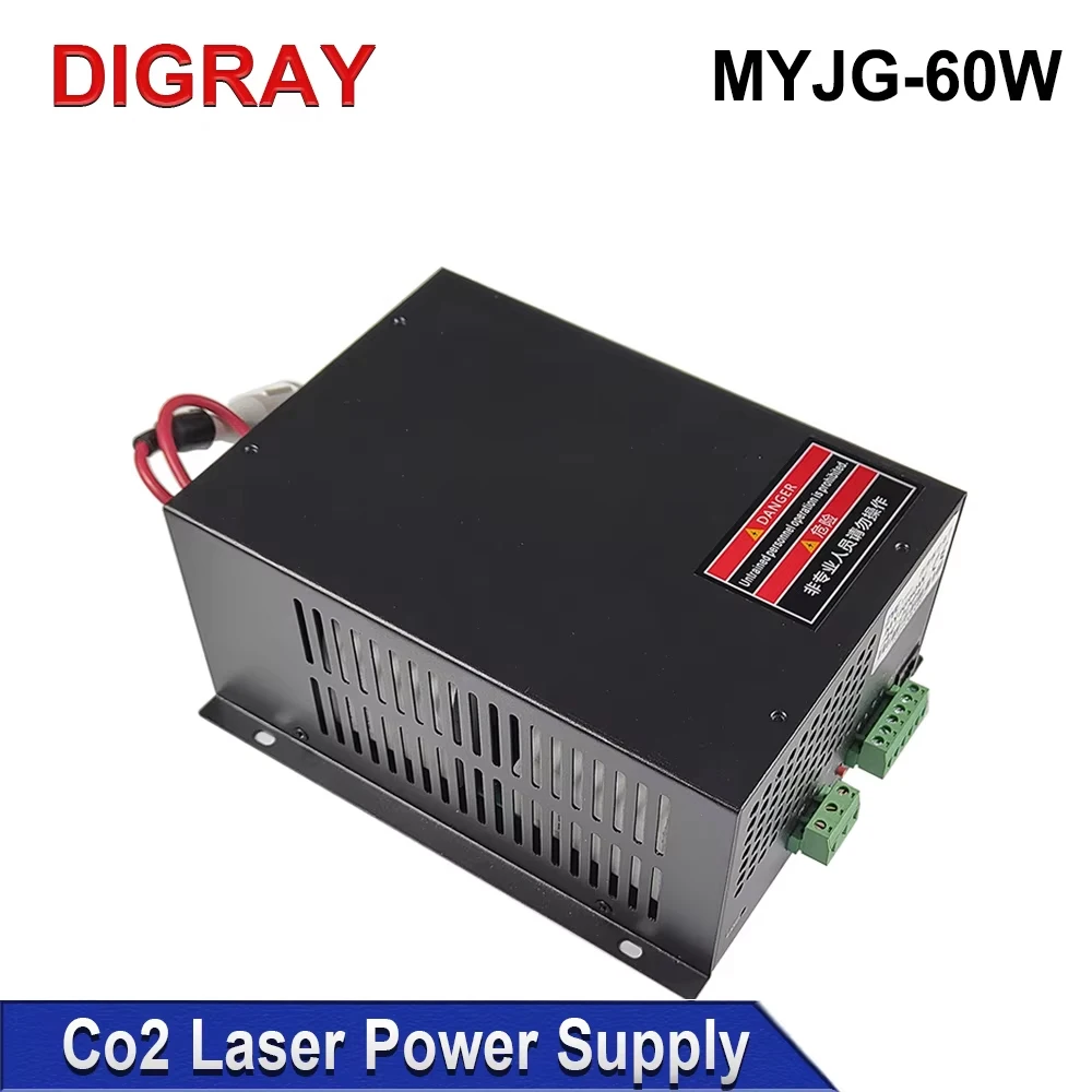 

Лазерный источник питания DIGRAY MYJG-60W для станок для гравировки и резки стеклянных трубок Co2 мощностью 50 Вт, 60 Вт