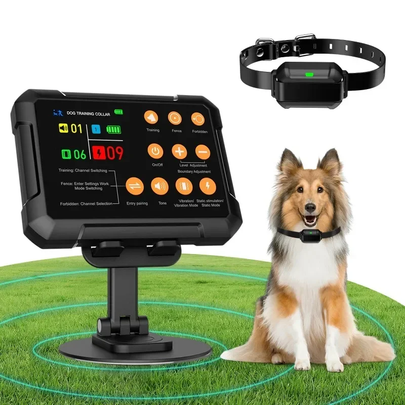 

3in1 High Precision Radar Wireless Fence System Up to 1 Acre, Real-Time Distance Monitoring, Indoors Outdoor For Dogs 20-110lbs