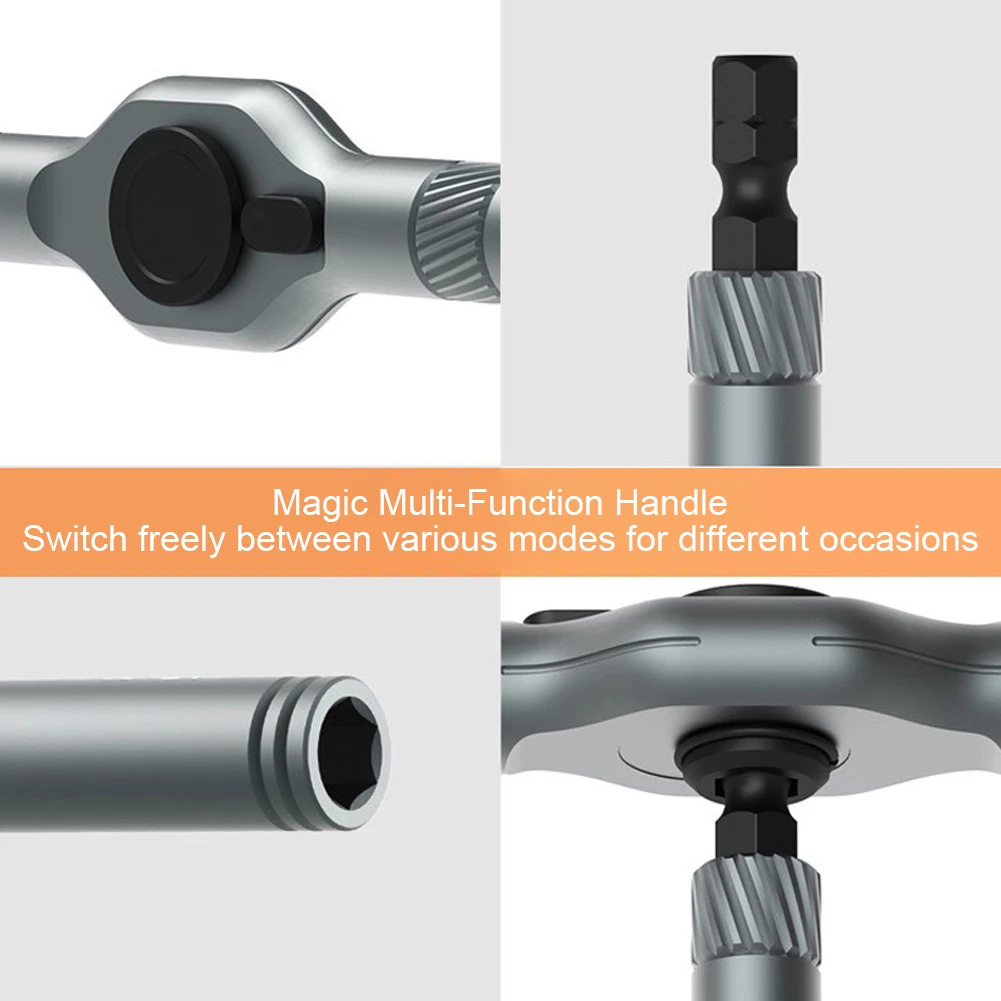 Multi-Purpose 24 In 1 Ratchet Wrench Screwdriver W/ Detachable Ratchet Handle for Furniture Computer Laptop PC and Bicycle