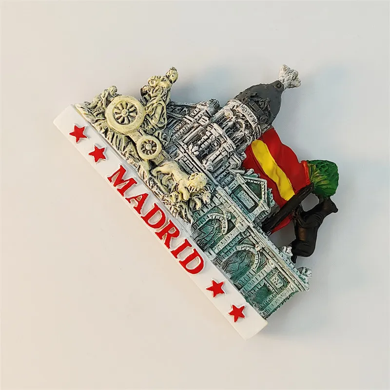 Madrid, Spain landmark attraction tourist souvenir three-dimensional painting decoration refrigerator magnet resin material