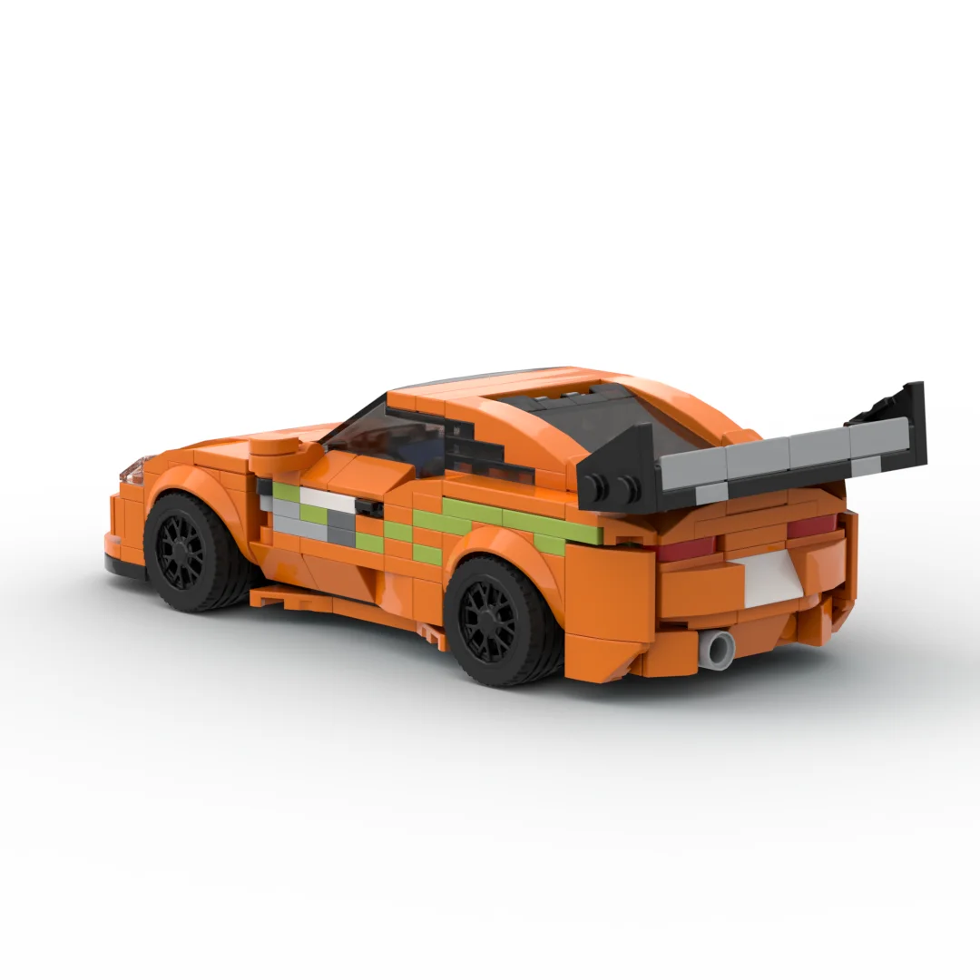 InhawBrick Moc Técnico Esporte Velocidade Corrida Supra MK4 Laranja Bloco de Construção de Carro Adultos Conjuntos de Tijolos Modelo Brinquedos para Meninos Crianças