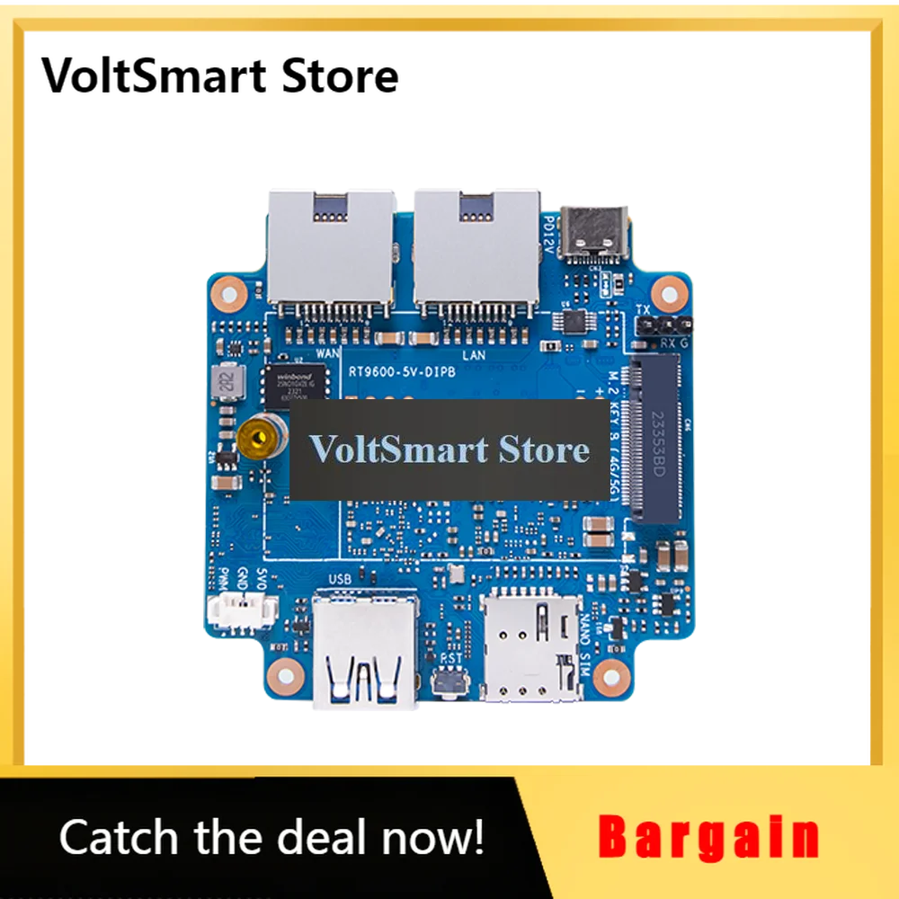 VoltSBanana Pi BPI-WIFI6 Mini Open Source WiFi 6 Router Board Dual-Core ARM SoC TR6560 TR5220 With Antenna Case Smart Routing SB