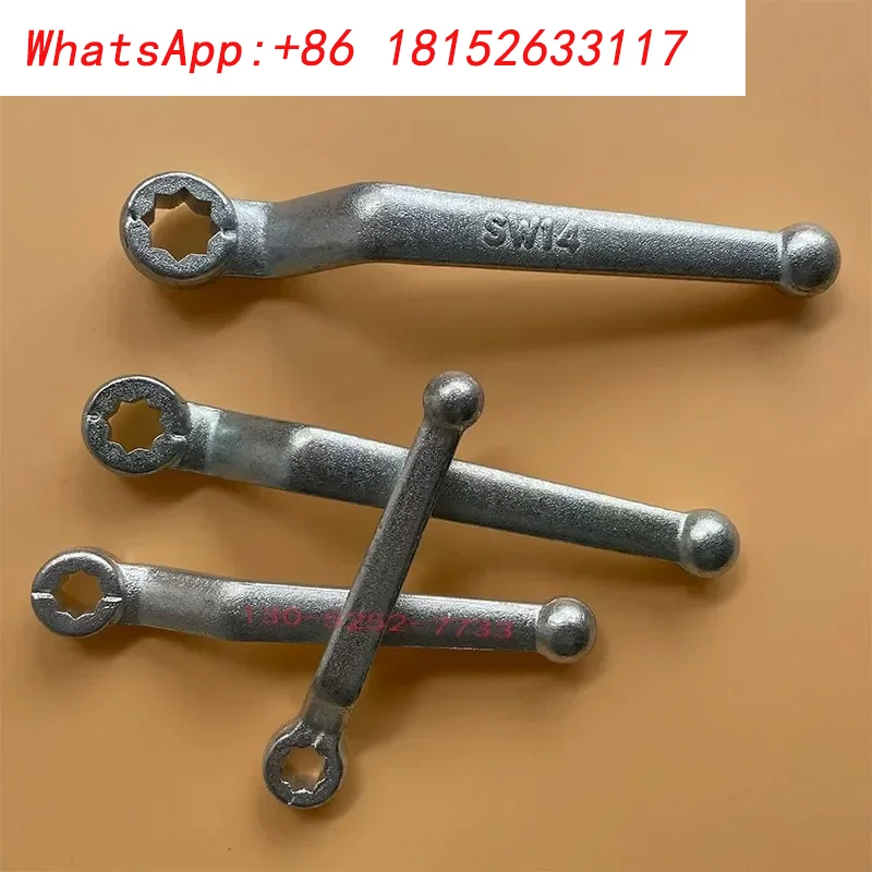 2pcs  High pressure handle SW9/11/12/14/17 forged steel ball valve octagonal flower hole square hole wrench handle MM