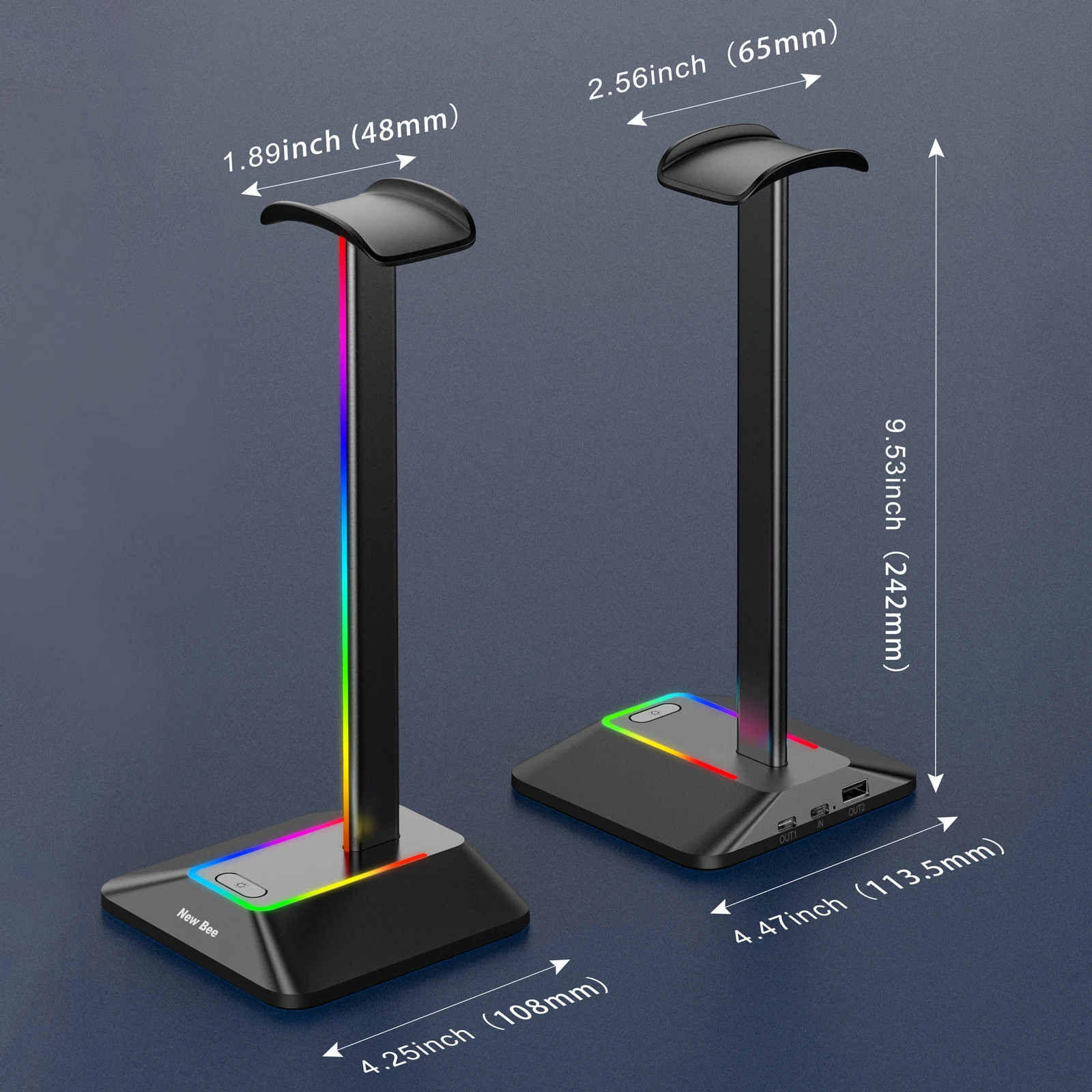 Link Traum RGB Lichter Kopfhörer Ständer mit Typ-c USB Ports Kopfhörer Halter für Alle Headsets Gamer Gaming PC zubehör Schreibtisch