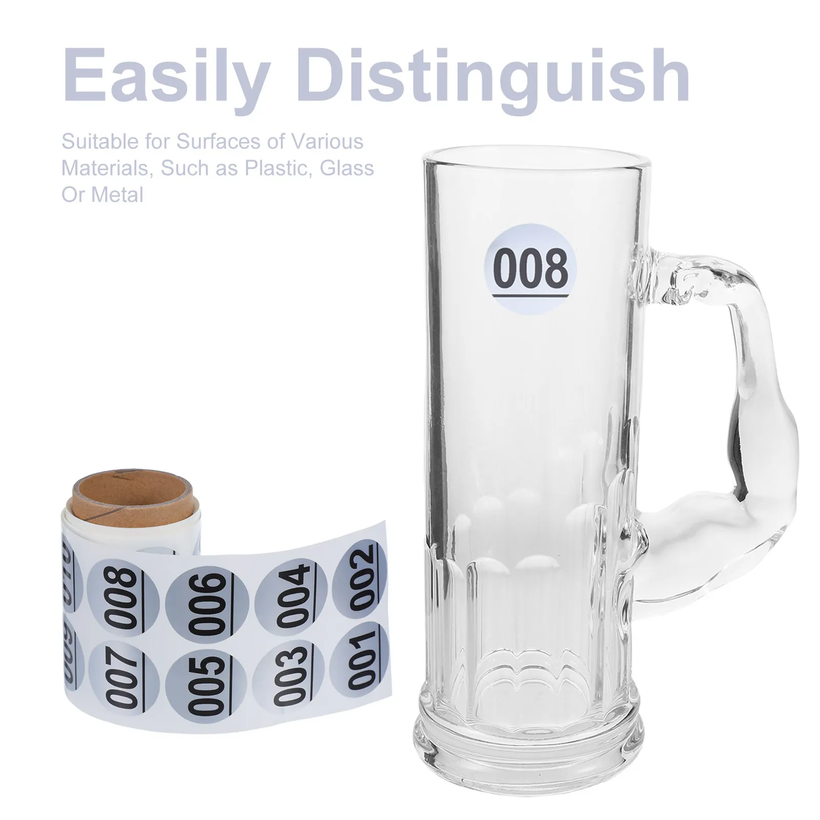 1Roll Waterproof Number Label Stickers For Travel Bottle Labels Office Worker Set Self Adhesive Small Round School