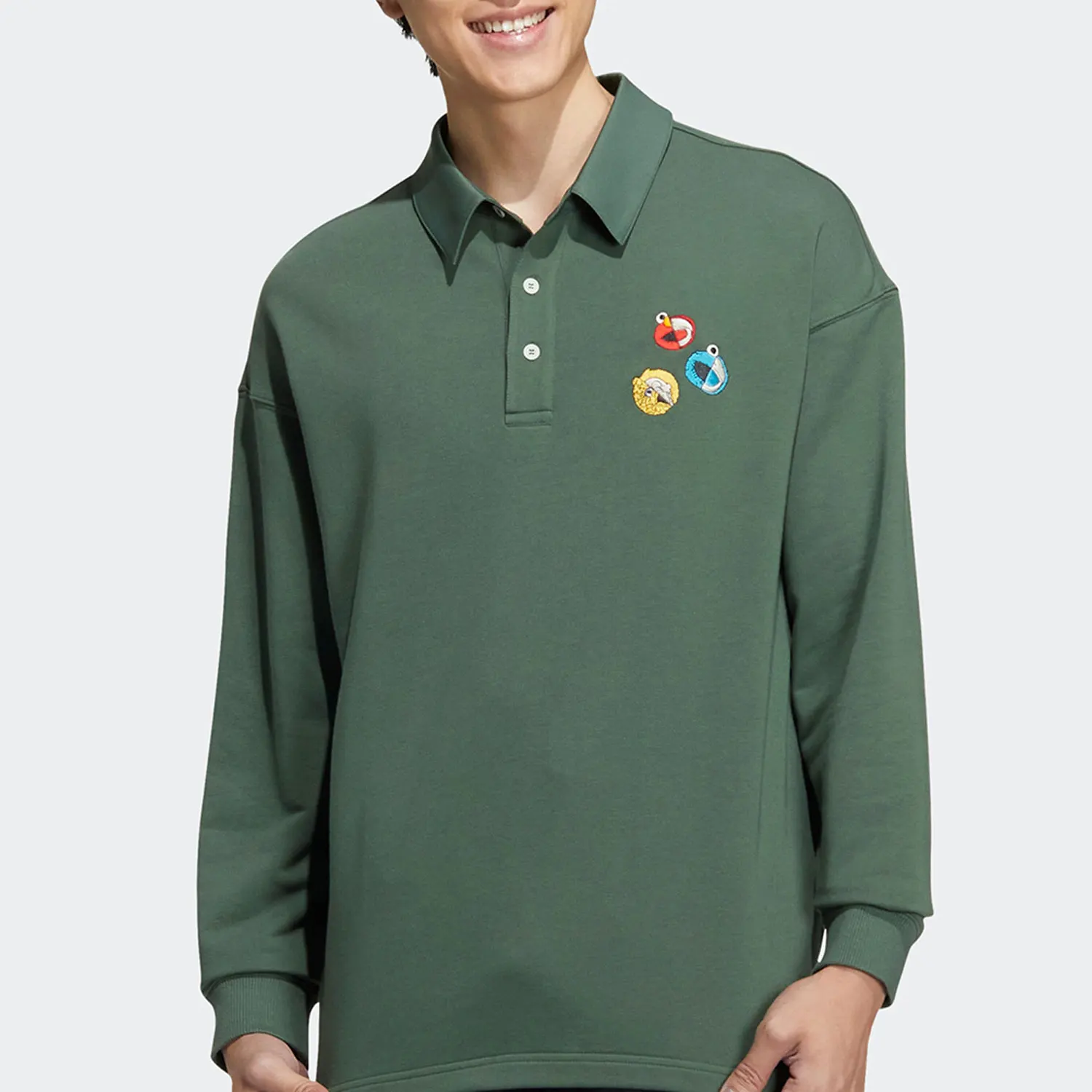 

Adidas genuine NEO Sesame Street Collaboration Men's and Women's Casual Long Sleeve Polo Shirt HM9951