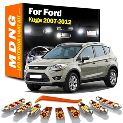 MDNG 15Pcs LED Interior Dome Map Foot Light Sun Visor Bulb Kit For Ford Kuga 2007 2008 2009 2010 2011 2012 Courtesy Trunk Lamp