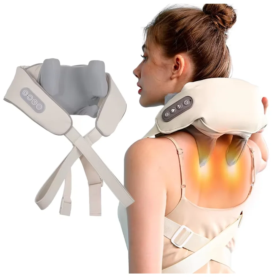 

Новый многофункциональный массажер для шеи и плеч U-образной формы, электрический массажер для глубокого массажа тканей шиацу с воздушно-компрессионным воздействием и функцией разминания для спины.