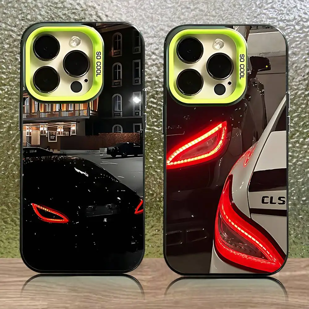

Cls 63 AMG Car Headlight Phone Case For iPhone 16,15,14,13,12,11,Pro,XS,Max,Plus,Mini,SE M-Mer-cEdes Green Matte Shockproof Case