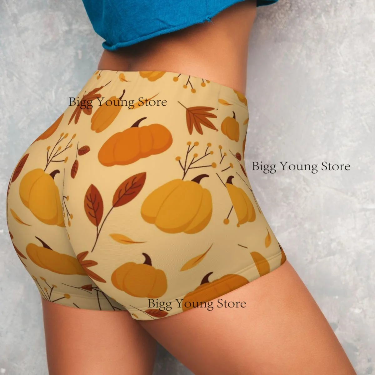 Pantaloncini da yoga da donna Autunno stile zucca Scrunch Booty Butt Lifting Comfort Fitness Pantaloncini da palestra