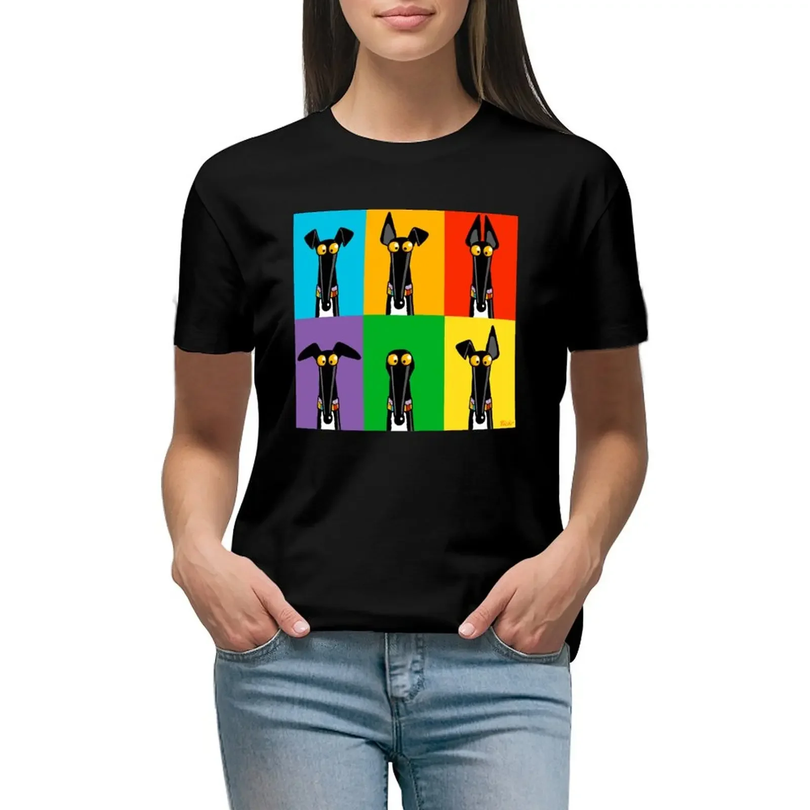 

Greyhound Semaphore T-Shirt plus size tops vintage cute clothes Aesthetic clothing plain t shirts for Women