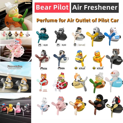 Imagen 1 del producto Cool Bear Pilot Ambientador para automóvil Hélice giratoria Salida de aire Perfume Fragancia Aroma BantAccesorios 