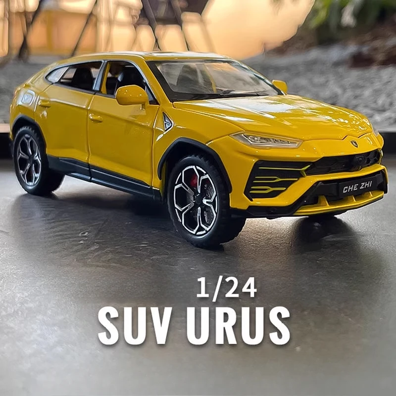 

1:24 Модель автомобиля из сплава URUS, внедорожник, литая под давлением игрушка, металлическая коллекция, имитация звука и света, игрушечный автомобиль для детей
