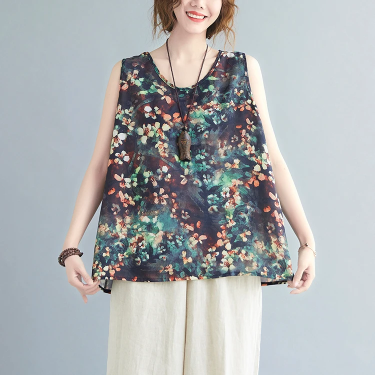 

Летний женский жилет, топ большого размера, художественная внутренняя одежда, утягивающая футболка с принтом, повседневная футболка для поездок на работу, круглый Ne Svel