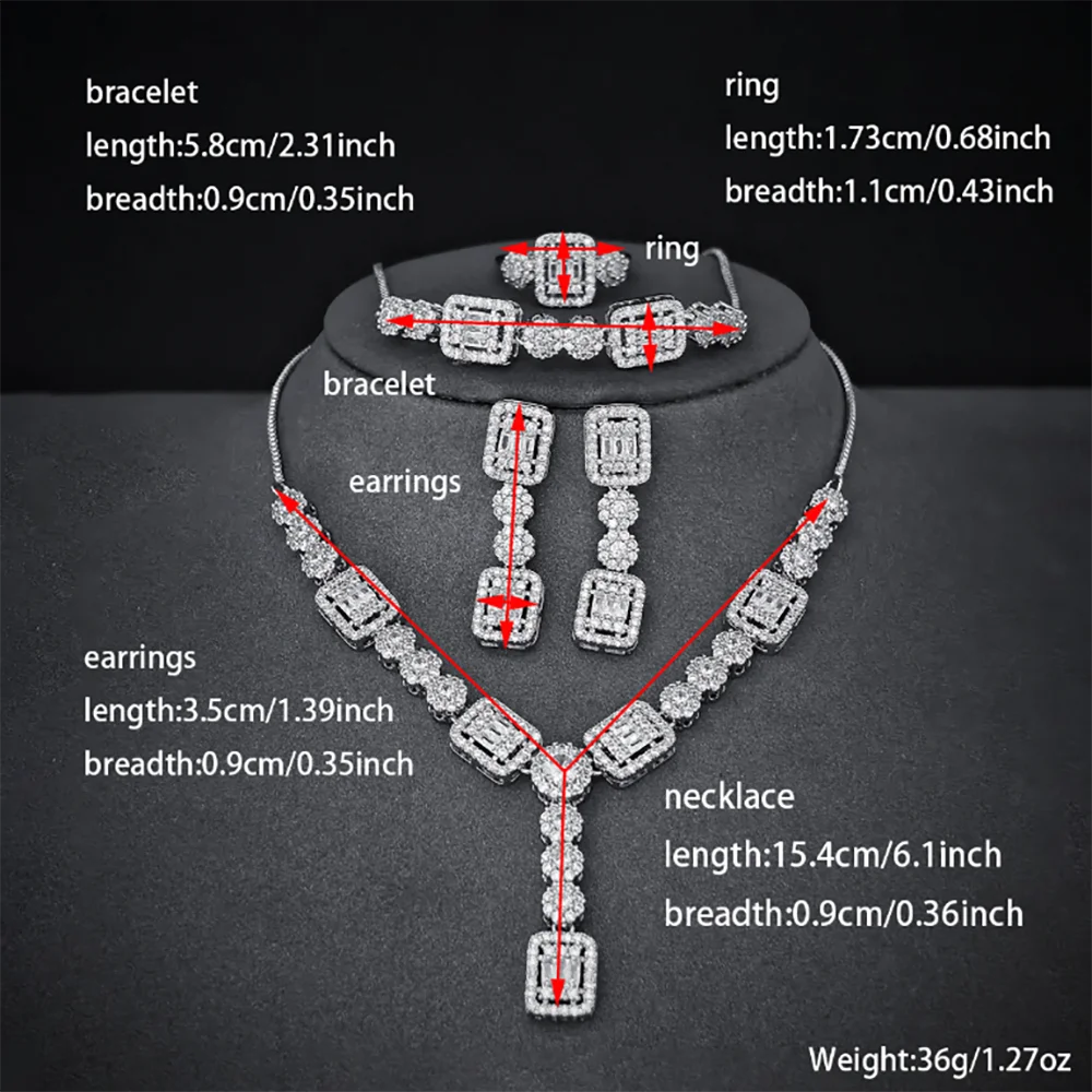 2024 New Unique Design Luxury Bride Jewelry Set for Women Anniversary Gift Jewelry Wholesale Moonso E053-R053-S053-X053