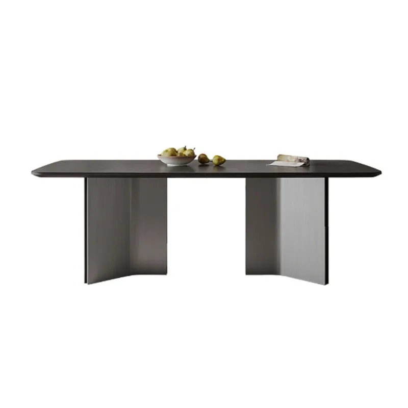 

High-end Italian rock slab dining table, simple and modern small apartment, minimalist rectangle for home use, design, eating