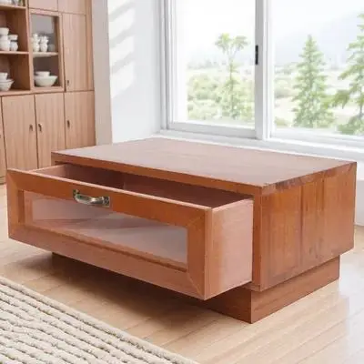 

Retro Monitor Riser Stand Desk Organizer with Drawer Storage Box for Lipstick Perfume Stationery Wooden Iron Material