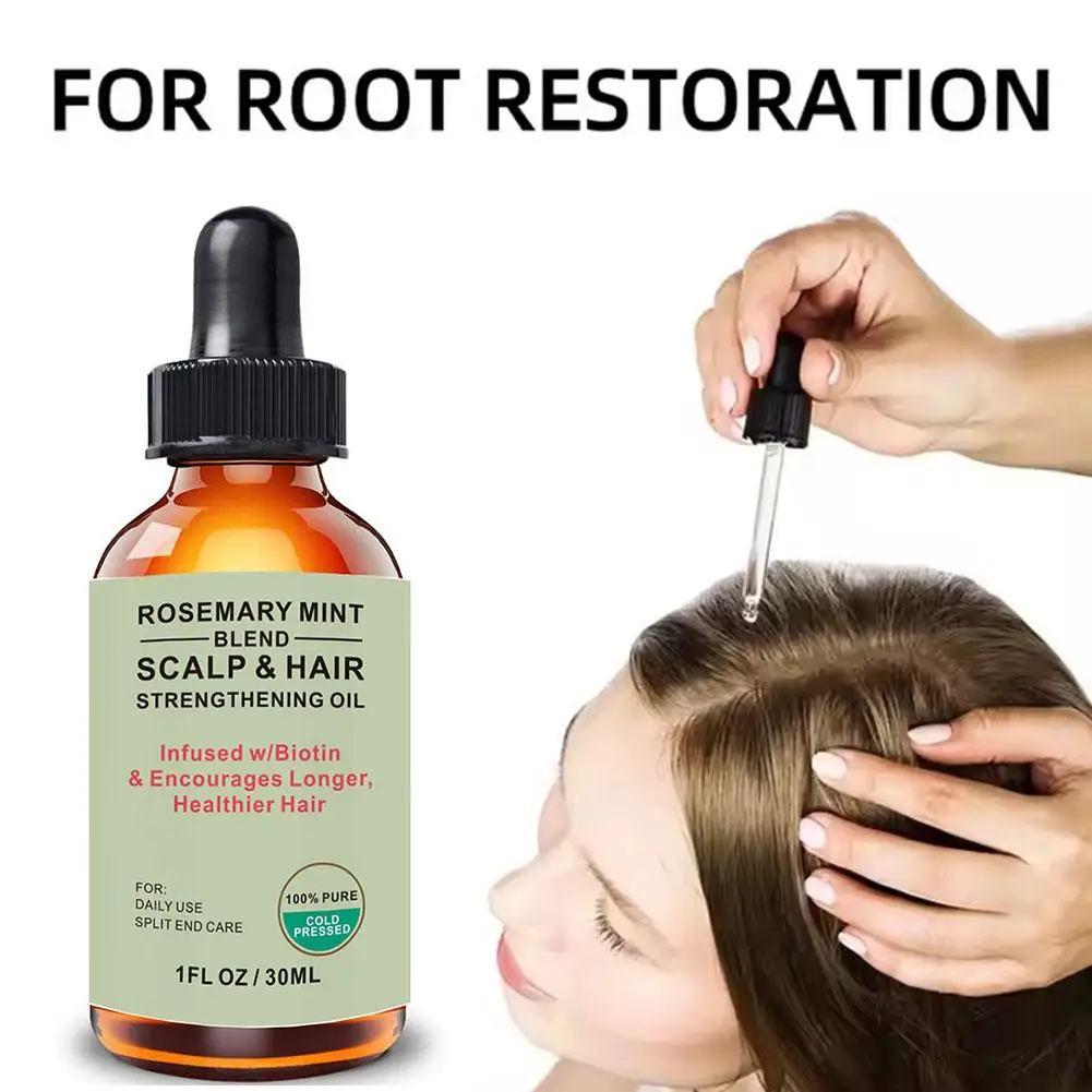 Rosemary Mint Oil 30ml Preventing Hair Dryness Split Moisturizing Gentle Organics Hair Glossy Nourishing Care Soft U5L2