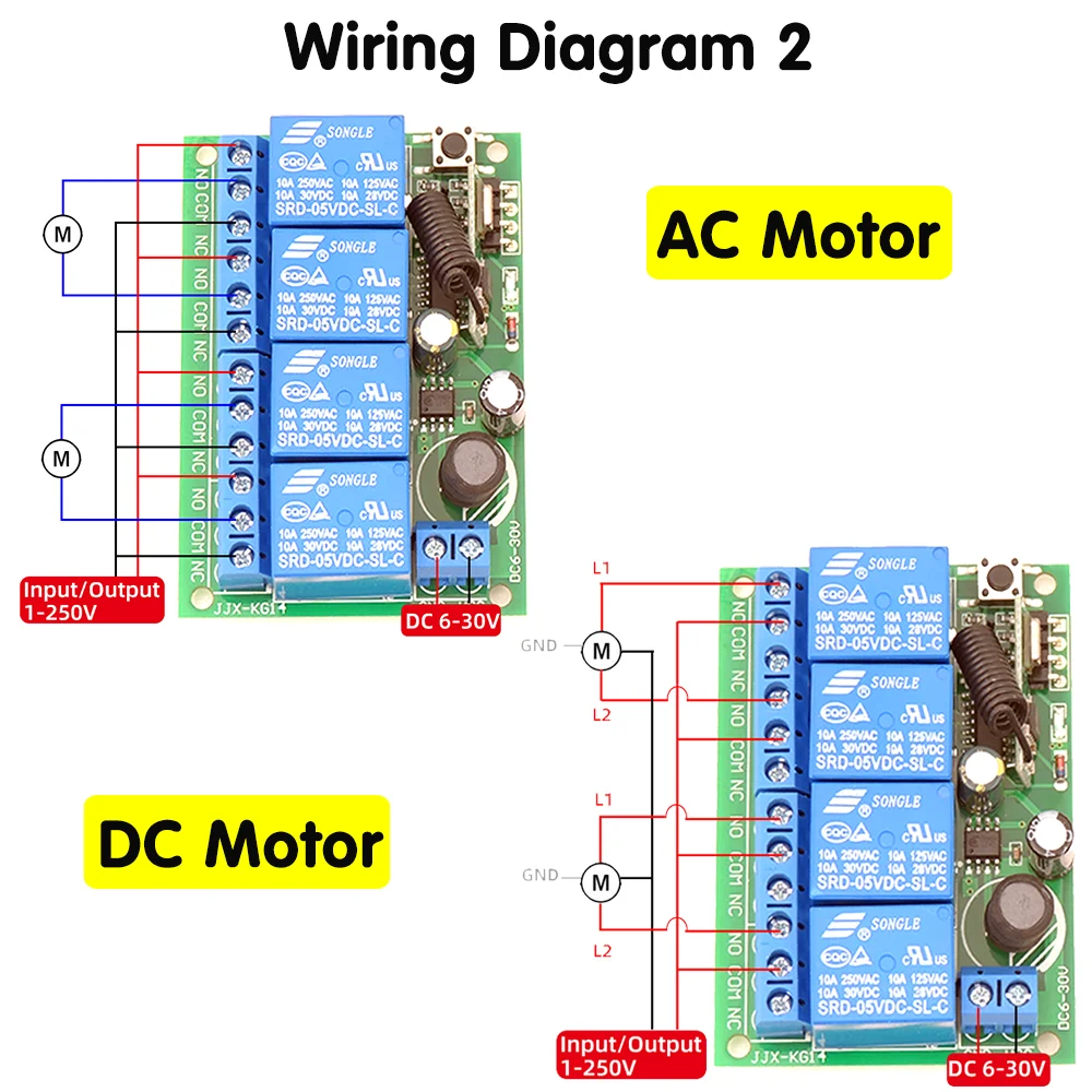 Bezprzewodowy RF pilot zdalnego sterowania przełącznik DC6V 12V 24V 30V 4 kanał 433Mhz przekaźnik odbiornik i nadajnik dla brama garażowa diody Led