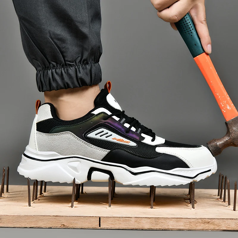 Safety Shoe Men Work Shoes Lightweight Comfortable Safety Sneakers with Steel Toe Caps Breathable Non-Slip male Work Sneakers