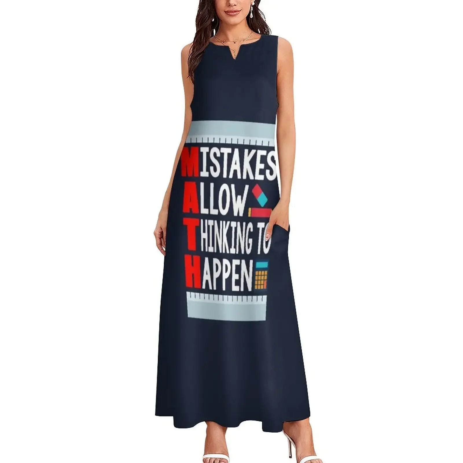 Engraçado eu sou um professor de matemática camisa apreciação presente amante de matemática vestido longo vestidos de aniversário para vestido feminino