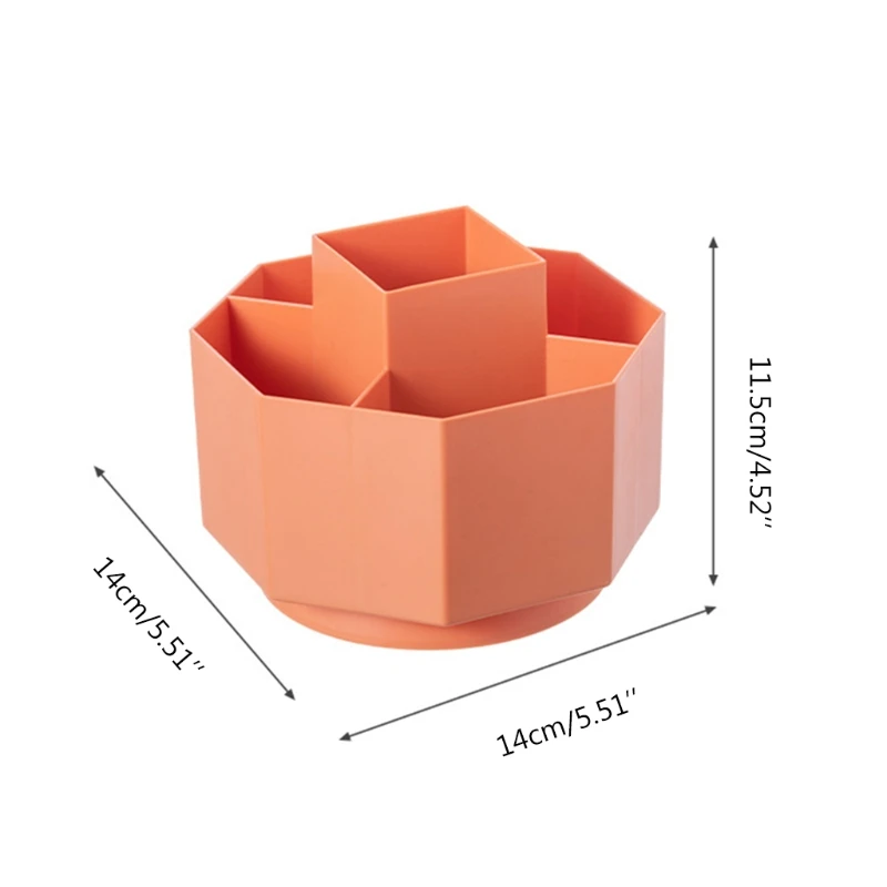 Practical Flexible Stationery Organizer Holder 360 Rotatable Table Pen Holder Stationery Holder 5 Separate Compartments