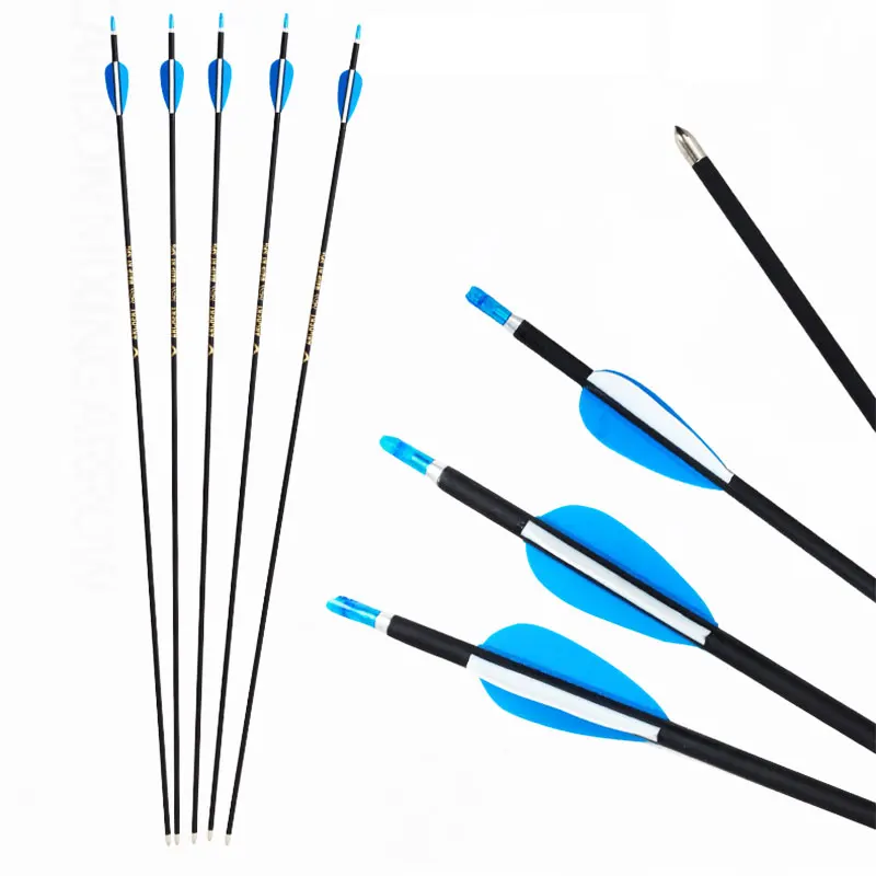 6/12/24/48Pcs 31.5Inch OD 6mm/ID 4.2mm Spine1000 Archery Carbon Arrows for Hunting 15-30 Pound Traditional Bow