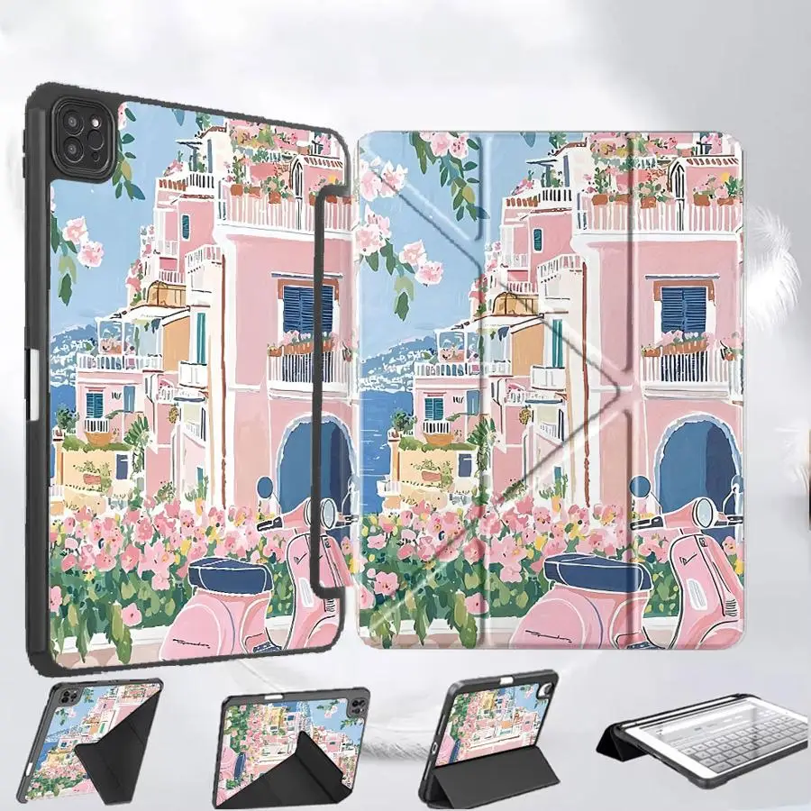 Beautiful Town View Tablet Case For iPad Air 4 5 M3 M2 M4 11inch Pro 11th 10th 9th 8th 7th 12.9inch Mini 6 7 Pro 2025 Holder