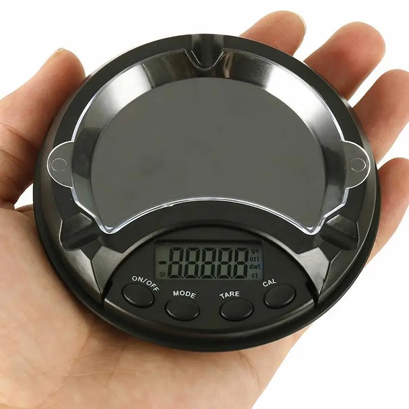 Electronic Digital Pocket Scale Ashtray Jewelry Gold Diamond Food Tea Weighing LCD Display With Blue Backlight Portable Scales