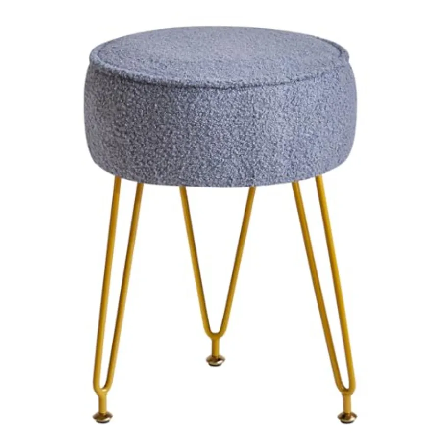 

Teddy Veet Round Footrest Stool Ottoman, Makeup Vanity Stool Side Table, Veet Dring Table Seat, Pouf Couch Stool, for Living Ro