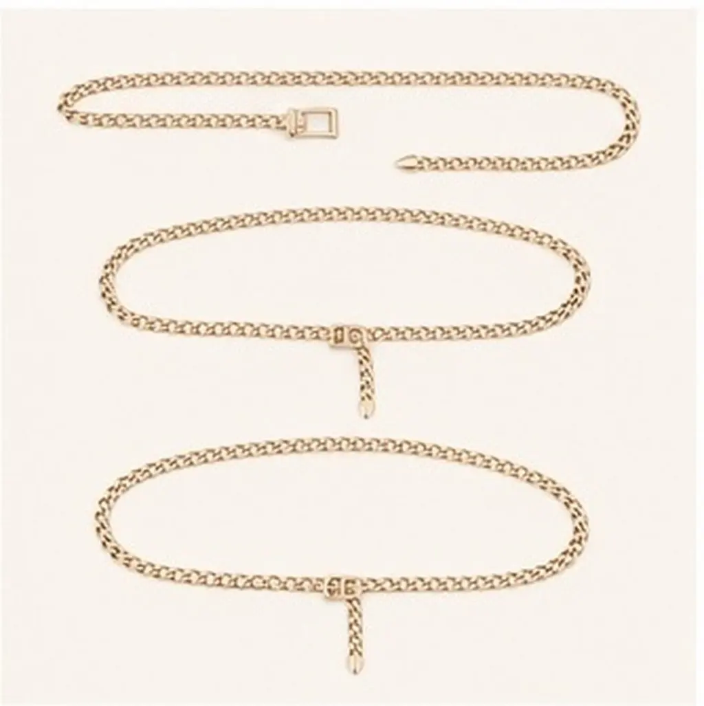 Cinturón de cadena ajustable para mujer, fajín metálico de moda, ligero, fácil de llevar, accesorio decorativo para ropa, ideal para el día a día y fiestas.
