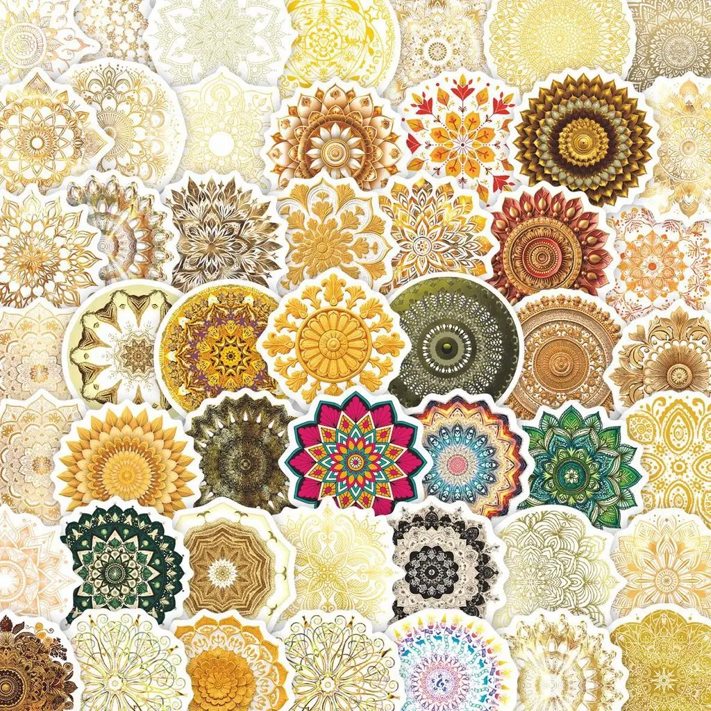 50 Stück PVC Mandala Cartoon Graffiti Aufkleber Kreative DIY-Sticker für Gepäck Notizbuch AnimeWorlds Store