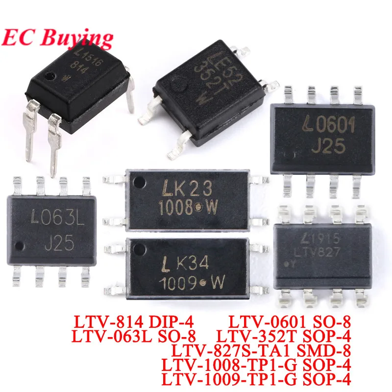 10Pcs-50Pcs LTV-1008-TP1-G LTV-814 LTV-352T LTV-0601 LTV-063L LTV-1009-TP1 LTV-827S-TA1 Phototransistor Output Photocoupler Chip