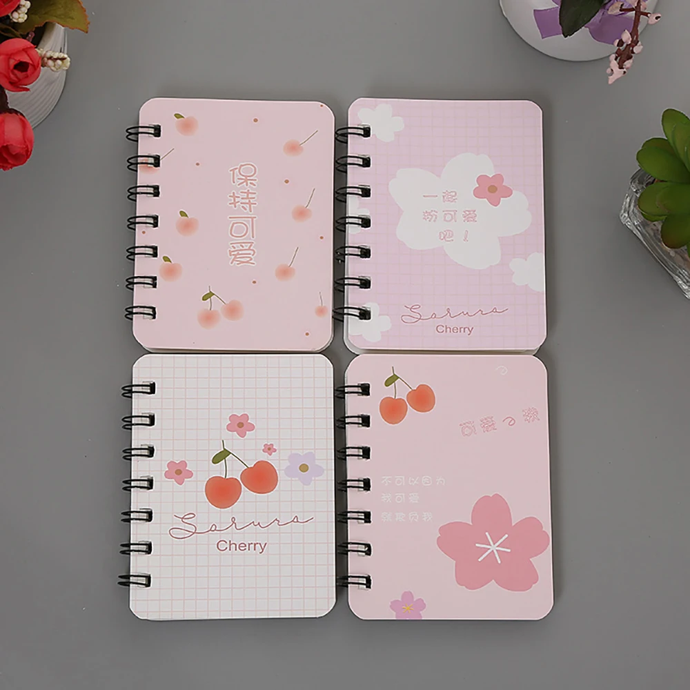 Cartoon A7 80Sheets Coil Book Pocket Mini Notebook Diary Portable Office Notepad Daily Weekly Planner Student School Supplies