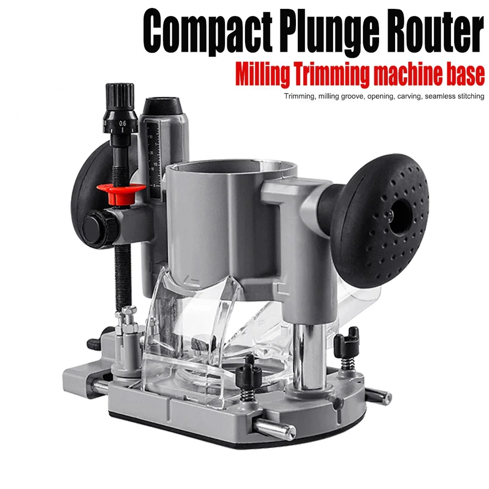Plunge Router Base Trimming Grooves Opening Carving Rack Aluminum Electric Router Bracket Compact Milling Trimming Machine Base