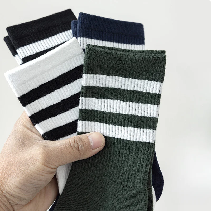 Kave Sports Thin Socks Women's Spring and Autumn Tube Socks Ins Tide Internet Celebrity Striped Socks with Shark Pants