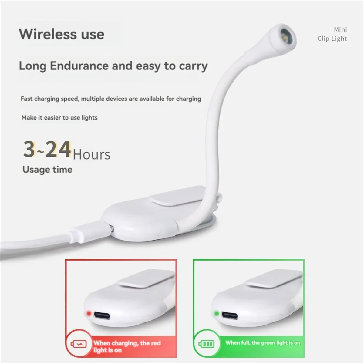 

BABQ Book Light 3 Color Reading Light USB Rechargeable Portable Book Lamp for Reading in Bed Book Lover LED Night Light A