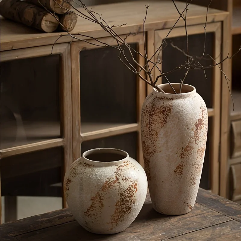 Elegant Retro Ceramic Flowerpot with White Spots — Exquisite Design Creates a Refined Atmosphere, Suitable for Various Types of