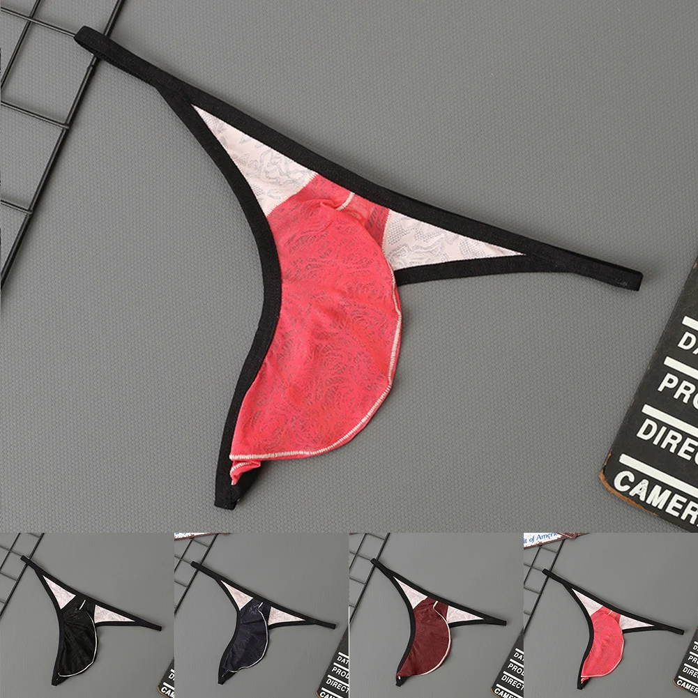 Low Rise Underwear Jacquard G-strings Brand New Condition Comfortable Fit Contrasting Pattern Lingerie Parties For Men