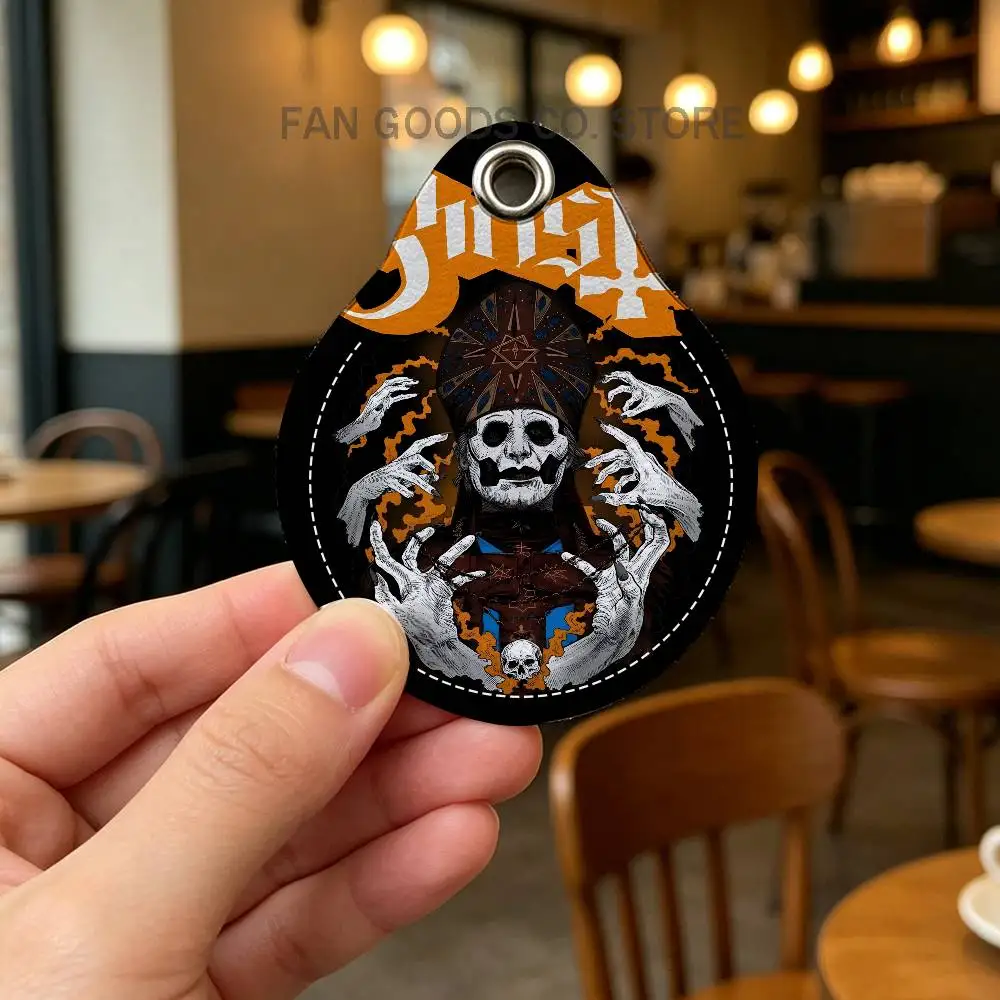 G-Ghost bc Nameless Ghoul Leather Card Holder Keychain Key Ring Door Lock Access Tag ID Access Card Air Tag Case Keychain Card