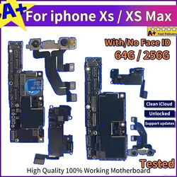 Working Main Board For iPhone XS Max Motherboard With Face ID Unlock Logic IOS Clean Free iCloud For iphone Xs Plate IOS Tested