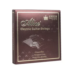 Alice AWR58 Electric Guitar Strings Plated Steel Hexagonal Core Nickel Alloy Winding 09-42/10-46 Strings for Concert